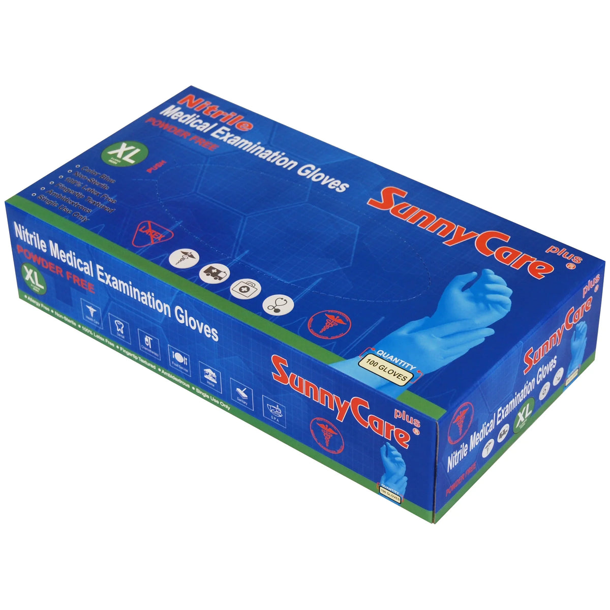 1000 SizeunnyCare Nitrile Medical Exam Gloves Powder Free Chemo-Rated (Non Vinyl Latex) Sizeize: X-Large