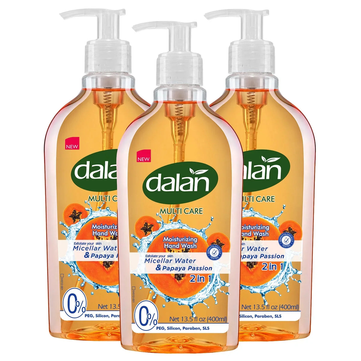 Dalan Multicare Liquid Sizeoap with Micellar Water & Papaya 400ml (Pack of 3)