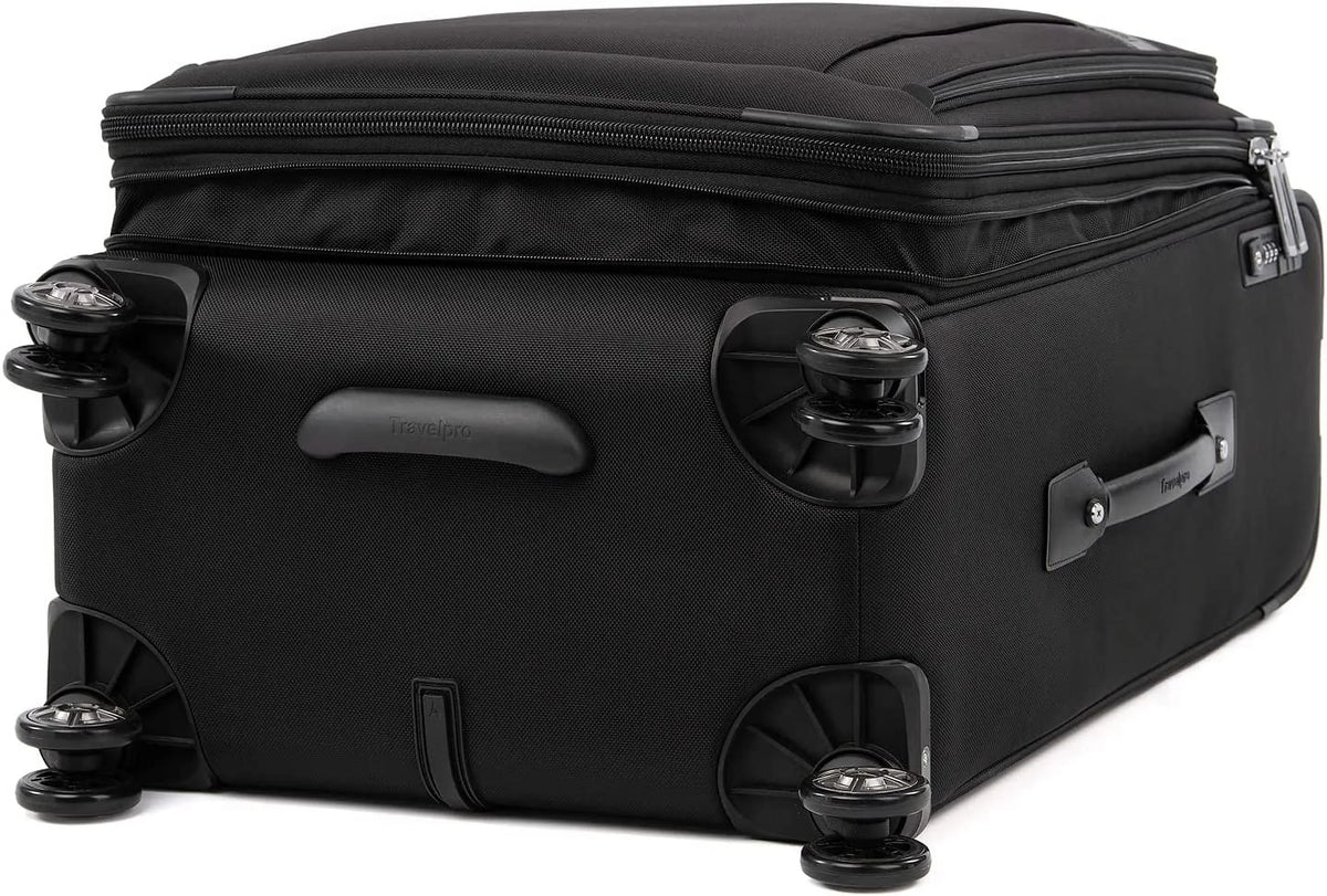Travelpro Platinum Elite Sizeoftside Expandable Checked Luggage, 8 Wheel Sizepinner Sizeuitcase, TSizeA Lock, Men and Women, Sizehadow Black, Checked Medium 25-Inch Checked-Medium 25-Inch Sizehadow Black