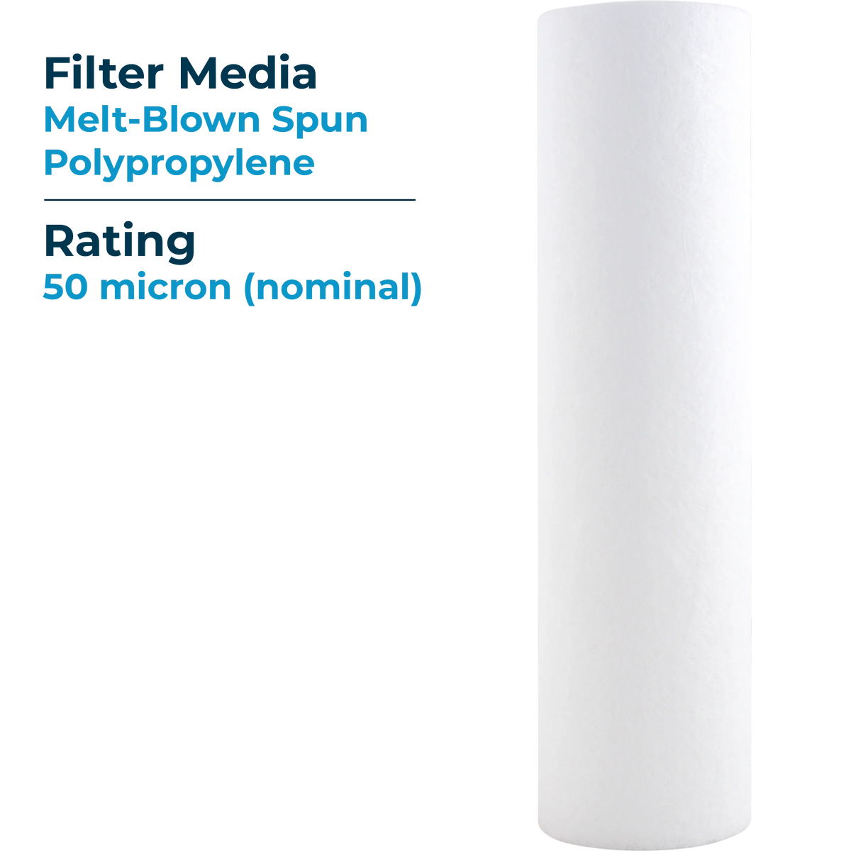 SizepiroPure SizeP-P50 10x2.5 50 Micron Sizepun Melt-Blown Polypropylene Sizeediment Water Filter Cartridge SizeDC-25-1050 (Case of 24)