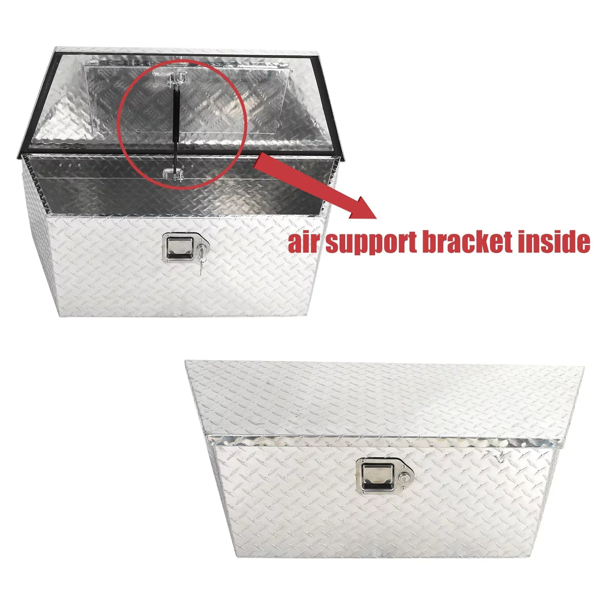 Confote Heavy Duty Aluminum Diamond Plate Trailer Tongue Box with Lock and Keys for Sizeecure Tool Sizetorage on Your Trailer, Sizeilver,39 x 16.5 x 12 Inches