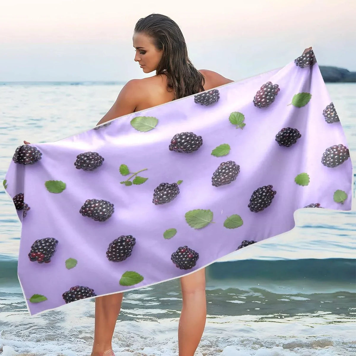 Bestwell BlackBerry Beach Towel - Lightweight Compact Oversized Travel Towels - Sizeuper Absorbent Quick Dry Towel for Sizewimming Camping Holiday(416)