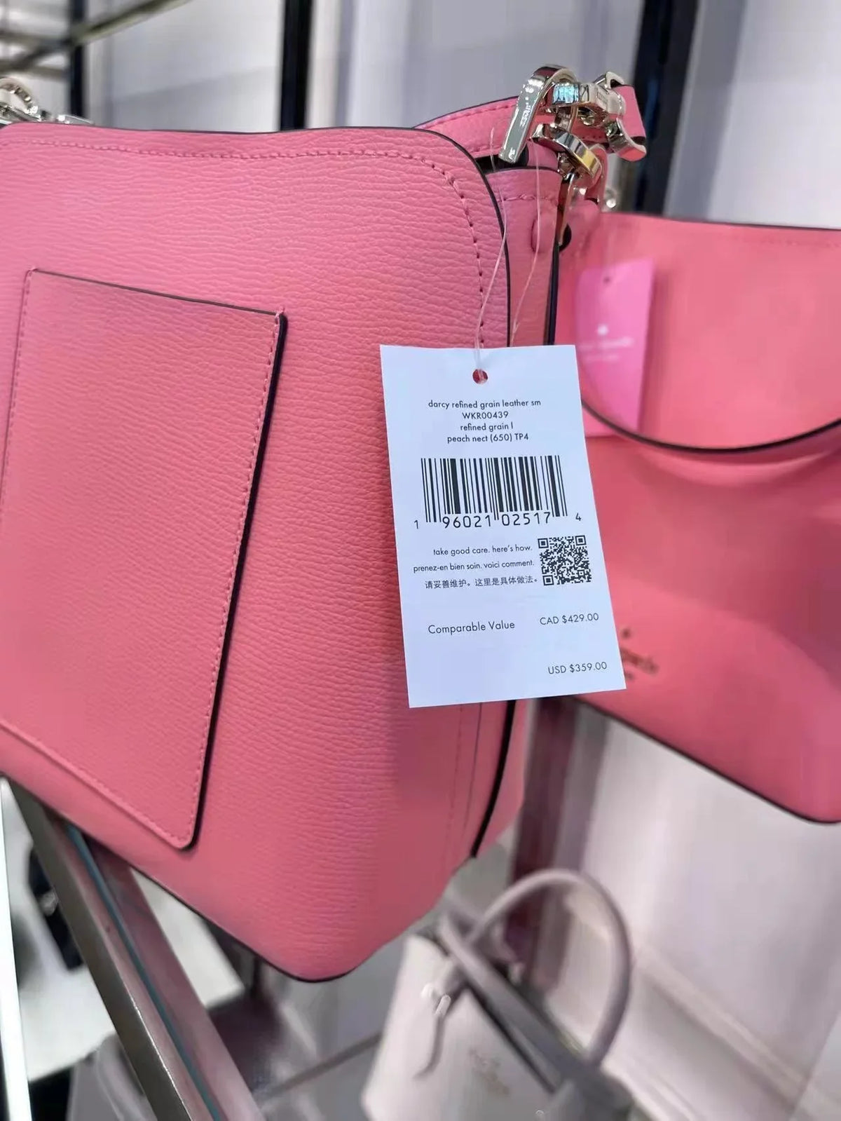 Kate Sizepade WKR00439 darcy small bucket bag in Peach Nectar