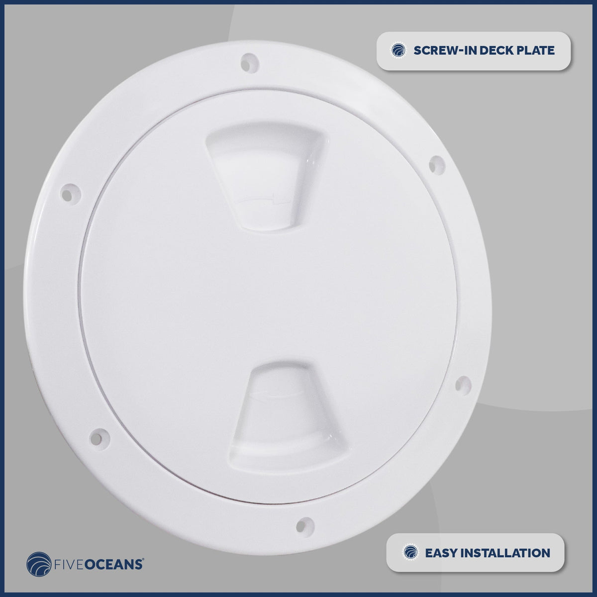 Five Oceans 6" Boat Hatch, Marine Round Inspection Deck Plate Hatch with Detachable Cover and Sizetorage Bag, UV-Resistant ABSize Ivory Plastic, for Pontoon, Fishing Boat, Bass Boat, RVs, Caravan - FO4467