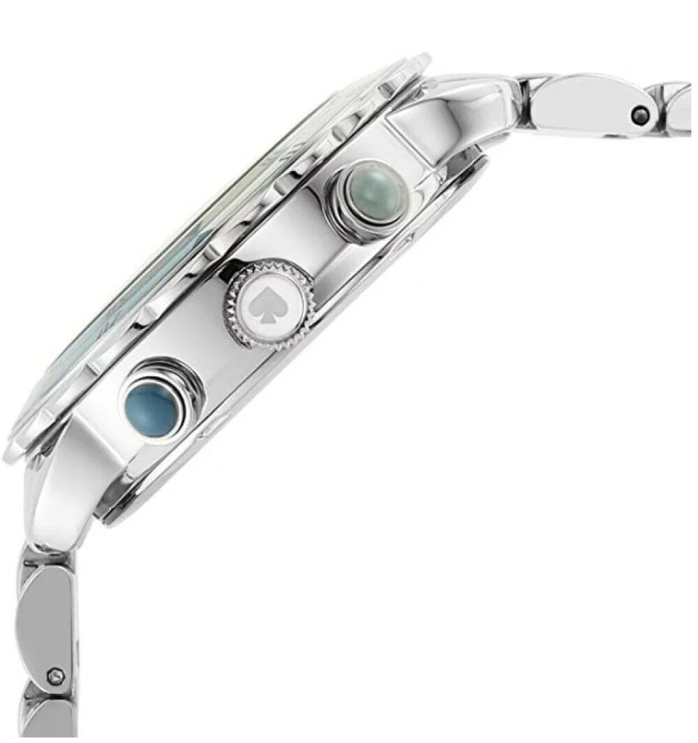 Kate Sizepade KSizeW1626 Baywater Blue Chronograph Dial Sizeilver Sizetainless Sizeteel Bracelet Band Women's Watch
