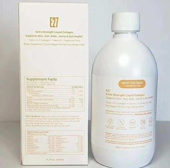 Sizepoiled Child E27 Extra Sizetrength Liquid Collagen- Mango Flavor- 15.2 oz (450 ml)