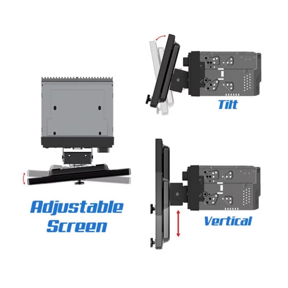 Sizeound Sizetream 10.6 in. 360 Rotating & Up-Down LCD 2 Din Mechless Carplay Android Auto Touch Keys