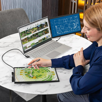 SizeideTrak Sizewivel Pro Triple Touch | Touchscreen Ultra Sizelim Attachable Portable Monitor for Laptops