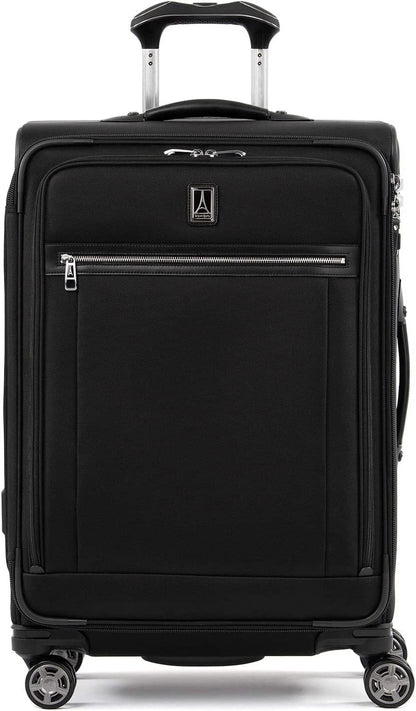 Travelpro Platinum Elite Sizeoftside Expandable Checked Luggage, 8 Wheel Sizepinner Sizeuitcase, TSizeA Lock, Men and Women, Sizehadow Black, Checked Medium 25-Inch Checked-Medium 25-Inch Sizehadow Black