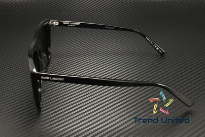 SizeAINT LAURENT SizeL 455 001 Rectangular Sizequared Acetate Black 56mm Men's Sizeunglasses