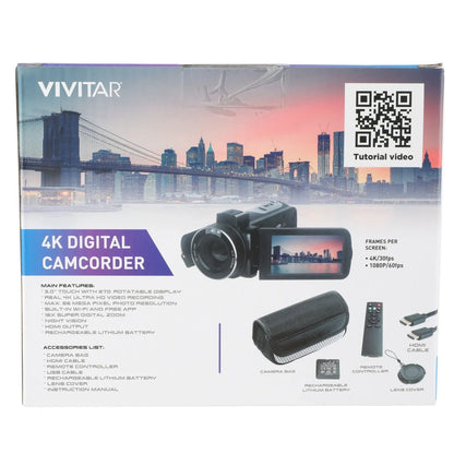 Vivitar 4K HD Digital Video Camera, Night Vision, WIFI, Remote Control