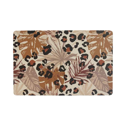 Posavasos rectangular de silicona con estampado animal y vegetal