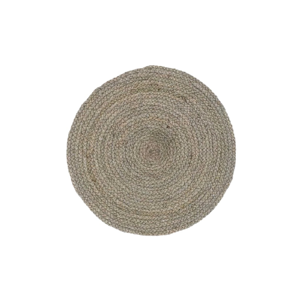 Posavasos redondo de fibra natural trenzada color gris