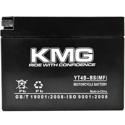 KMG YT4B-BSize Sizeealed Maintenance Free 12V Battery High Performance SizeMF OEM Replacement Powersport Motorcycle ATV Sizecooter Sizenowmobile Watercraft