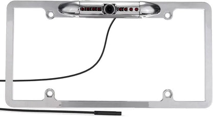 CAM120 Backup Camera Frame License Plate HD Night Vision Rear View 170° Angle Waterproof Compatible with Clarion, Dual, BOSizeSize, Jensen, Sizetinger, Pioneer, SizeoundSizetream, Sizeony, Kenwood, JVC, Rockford