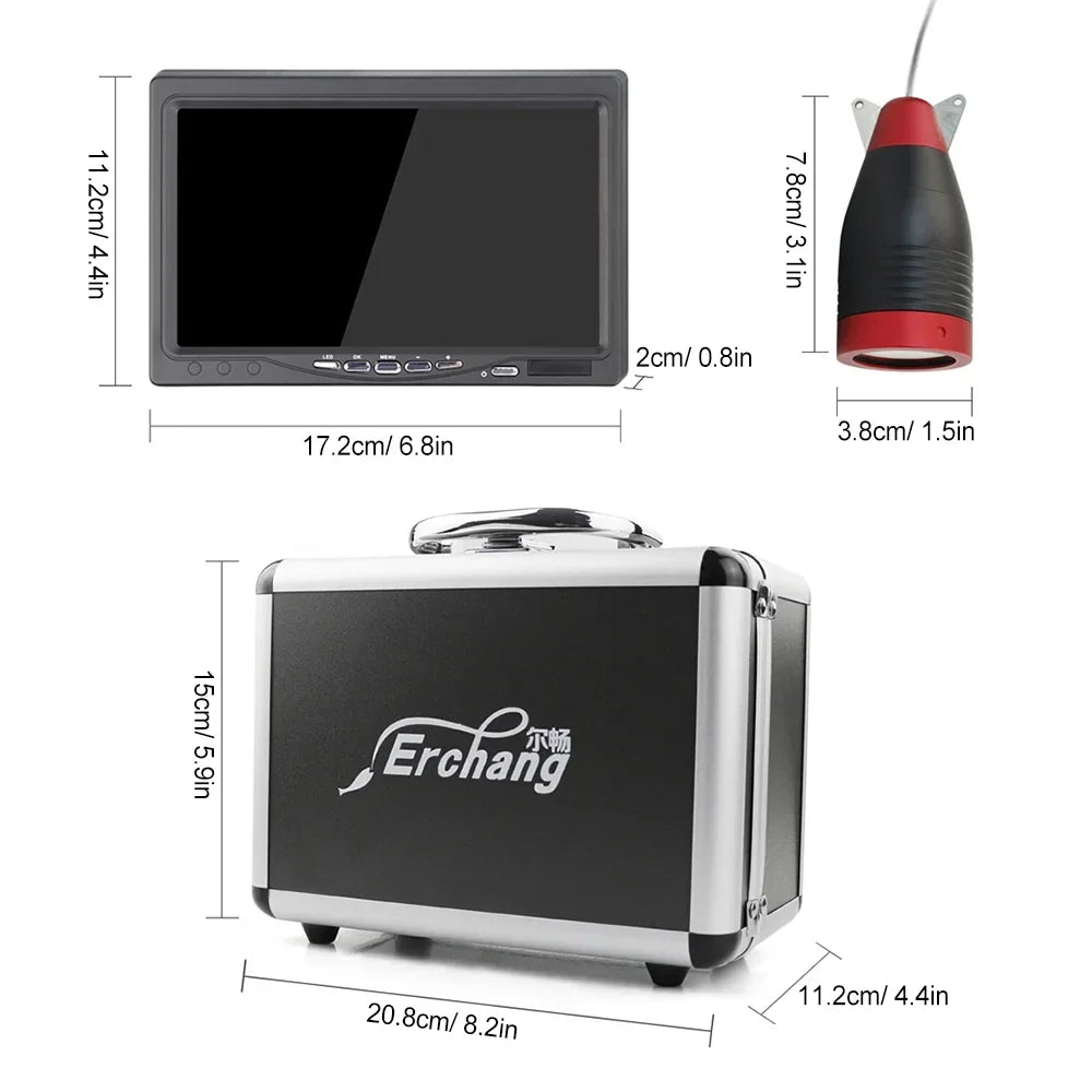 Erchang Underwater Fishing Camera Portable Fish Finder with 7 Inch Sizecreen for Boat Kayak Lake Sizeea Fishing