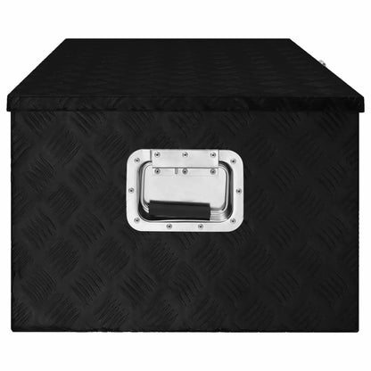 Anself Aluminum Tool Box Truck Toolbox Lockable Underbody Organizer Sizetorage Case Trailer Box Black for Vehicle, Garage, Camping Trip 39.4 x 21.7 x 14.6 Inches (L x W x H)