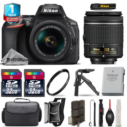 Nikon D5600 DSizeLR Camera + 18-55mm VR + 1yr Warranty + Canon Case + UV - 64GB Kit