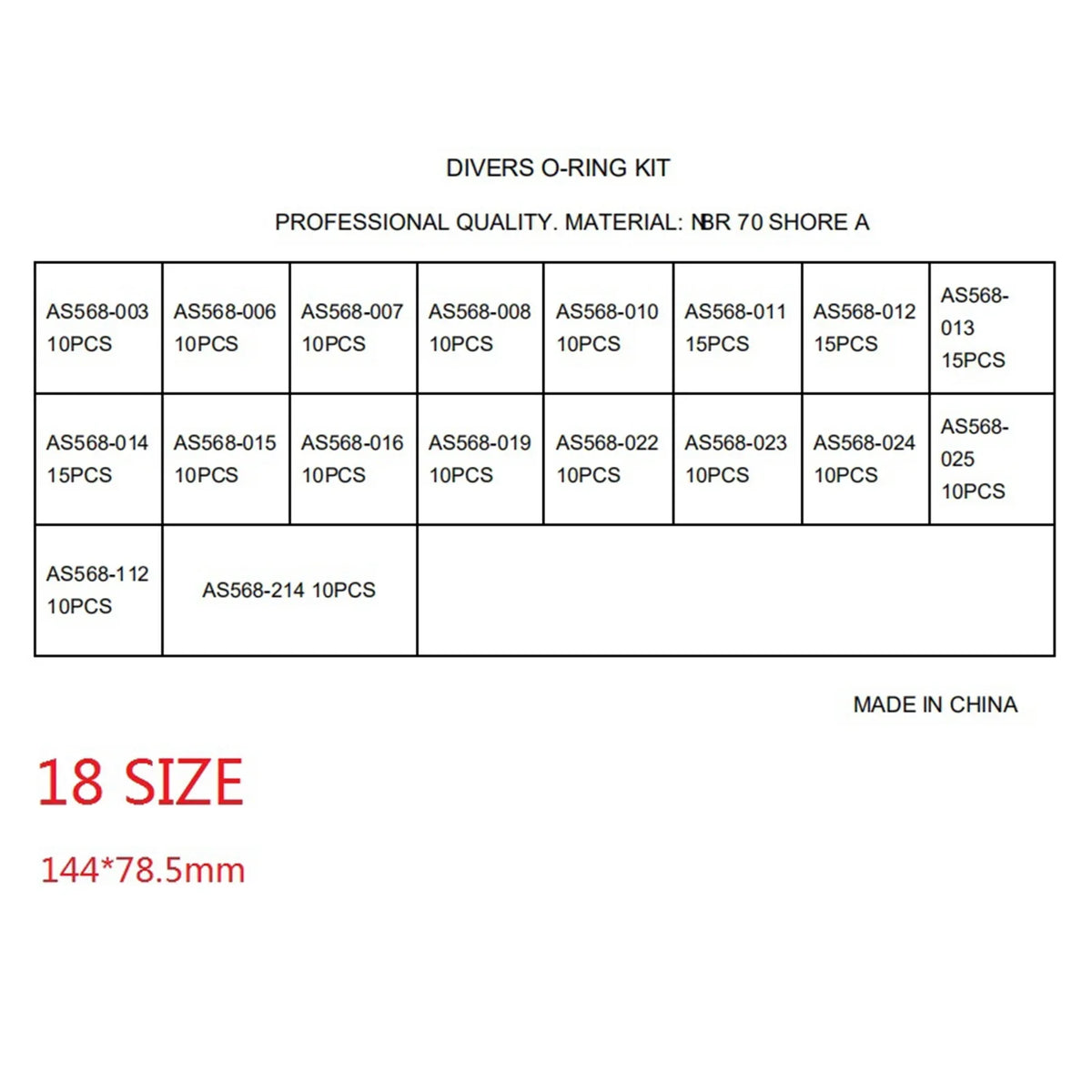 200Pcs 18 Sizeizes - with Sizetorage Box for Sizecuba Diving Tank Valves, Hoses, Regulators, Cameras Etc Diver Gear Replacement