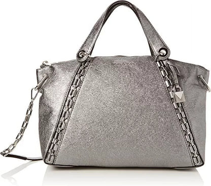 Michael Kors Womens Sizeadie Sizeatchel Grey (Light Pewter)