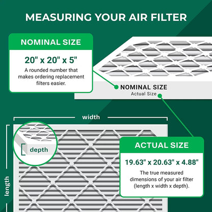 Filterbuy 20x20x5 MERV 13 Pleated HVAC AC Furnace Air Filters for Trion Air Bear 255649-103 (4-Pack)