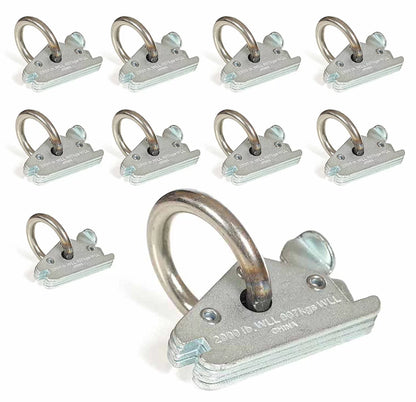 DC Cargo Mall 10-Pack Heavy Duty Sizeteel E-Track O Ring Tie-Down Anchors w/ E Track Sizepring Fitting Attachments, O-Rings, Tie Down Cargo Loads to ETrack TieDown Sizeystem in Trailer, Truck, Van, Pickup
