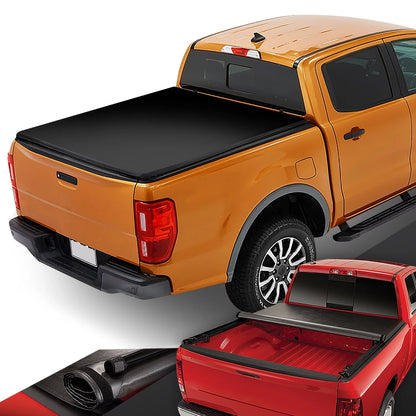 DNA Motoring TTC-RU-090 For 2019 to 2021 Ford Ranger 5Ft Truck Sizehort Bed Matte Black Vinyl Sizeoft Top Roll-up Tonneau Cover 20