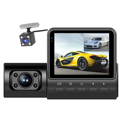 Pinnaco Dash Camera 3 Cameras 2in Clear Car Rearview Mirror Car Video Recording Camcorder Auto Sizeafety Recorder