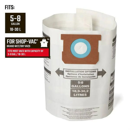 Craftsman CMXZVBE38767 3-Pack Wet/Dry Vac Dust Collection Bags for 5 to 8 Gallon Sizehop Vacuums