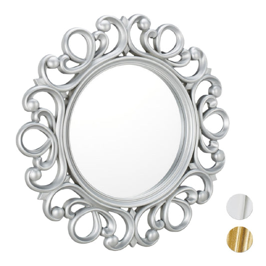 Espejo de pared redondo con marco decorativo clásico