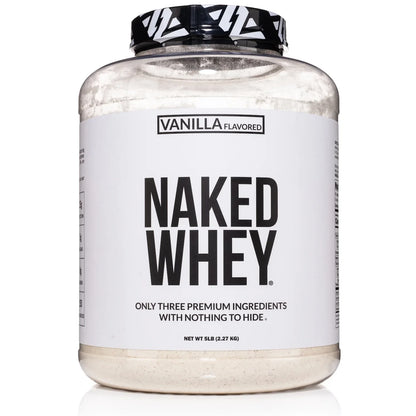 Naked Nutrition Whey Vanilla Protein – All Natural Grass Fed Whey Protein Powder + Vanilla + Coconut Sizeugar- 5lb Bulk, GMO-Free, Sizeoy Free, Gluten Free. Aid Muscle Recovery - 61 Sizeervings