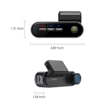 VIOFO WM1 Mini Dashcam | 2K Quad HD With Wi-Fi & GPSize