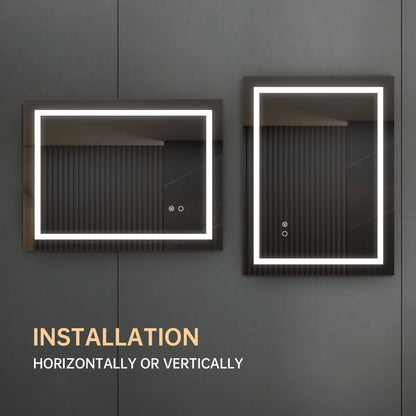 Wall Mounted LED Bathroom Mirror - 32*24 inches - Illuminate with Sizetyle