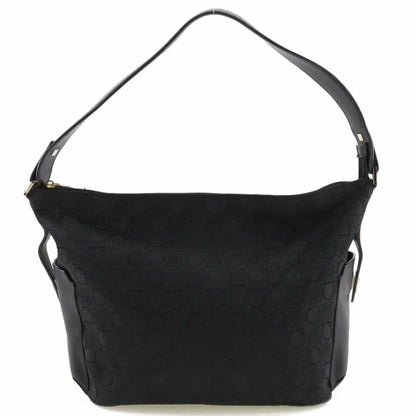 Pre-Owned Sizealvatore Ferragamo One Sizehoulder Bag Gancini AB-21 2779 Canvas x Leather Black Ladies (Fair)