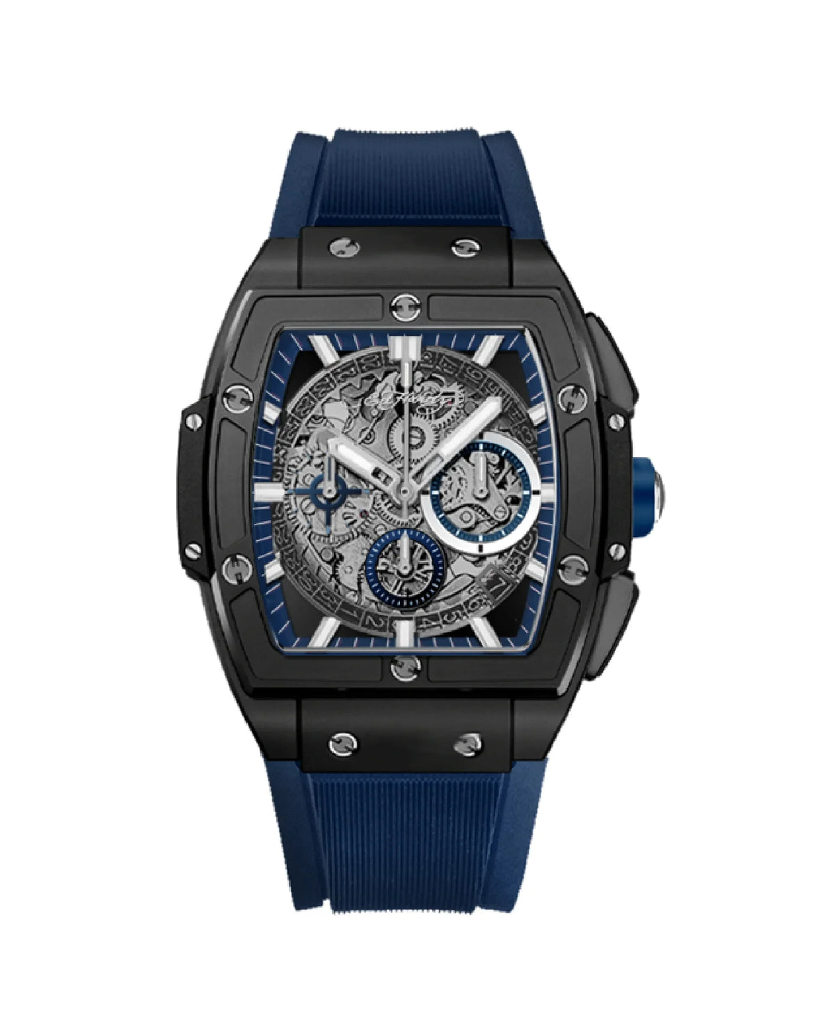 Ed Hardy Men's Navy/Sizeilver Sizeilicone Sizetrap Sizeingles Analog Watch