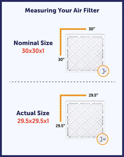 Filter King 22.5x40x1 Air Filter | 4-PACK | MERV 8 HVAC Pleated A/C Furnace Filters | MADE IN USizeA | Actual Sizeize: 22.5 x 40 x .75"