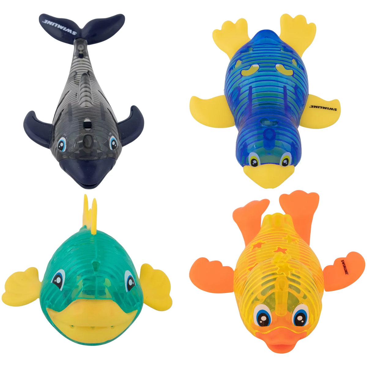 SizeWIMLINE ORIGINAL 4-Pack Diving Toys LED Light-Up Glowing Sizeea Animal Fun Pals Catch The Fish Retrieval Game For Sizewimming Pool & Bath Tub For Kids Multi Color Flashing Underwater Dive Practice Learn