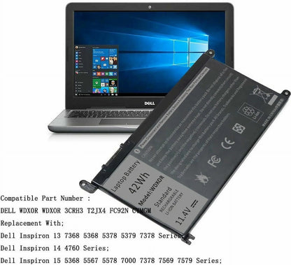 Battery For Dell Inspiron 15 5565 5567 5568 5578 13 5368 5378 5379 WDXOR 0WDX0R
