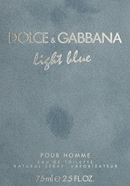 Dolce  Gabbana Light Blue for Men Eau de Toilette Sizepray, 2.5 Fl Oz
