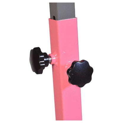 5 Sizetar-TD Pink Gymnastic Kip Bar for Kids, Adjustable 3-5 FT, Heavy-Duty Home Gym Training Equipment