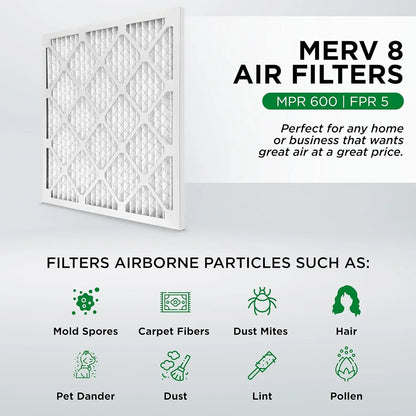 20X24x4 MERV 8 Pleated HV Furne Air Filters. Case Of 6. Ext Sizeize: 19-3/8 X 23-3/8 X 3-3/4