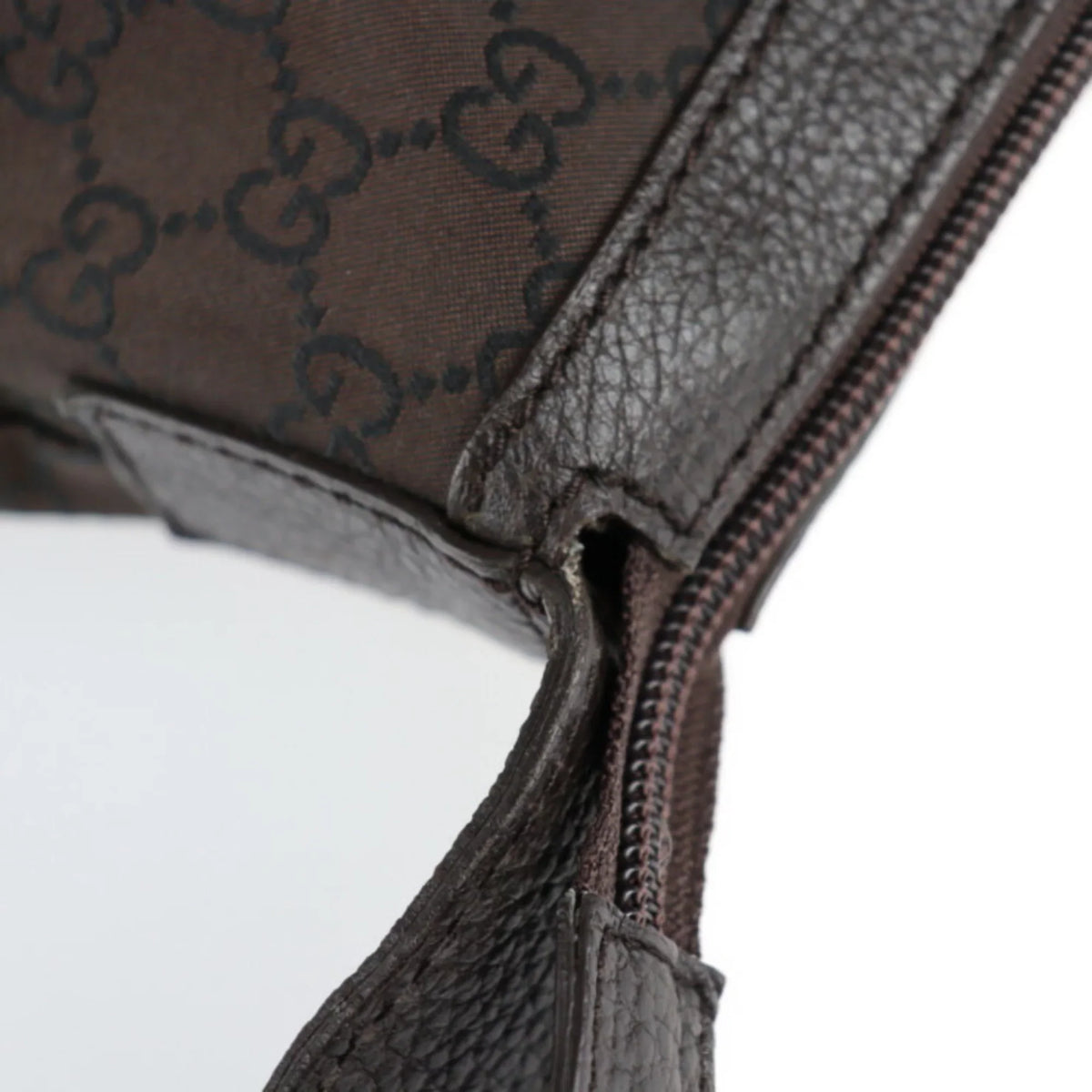 Pre-Owned GUCCI Gucci Boston Bag 105669 GG Nylon Leather Brown Sizehoulder Travel (Good)