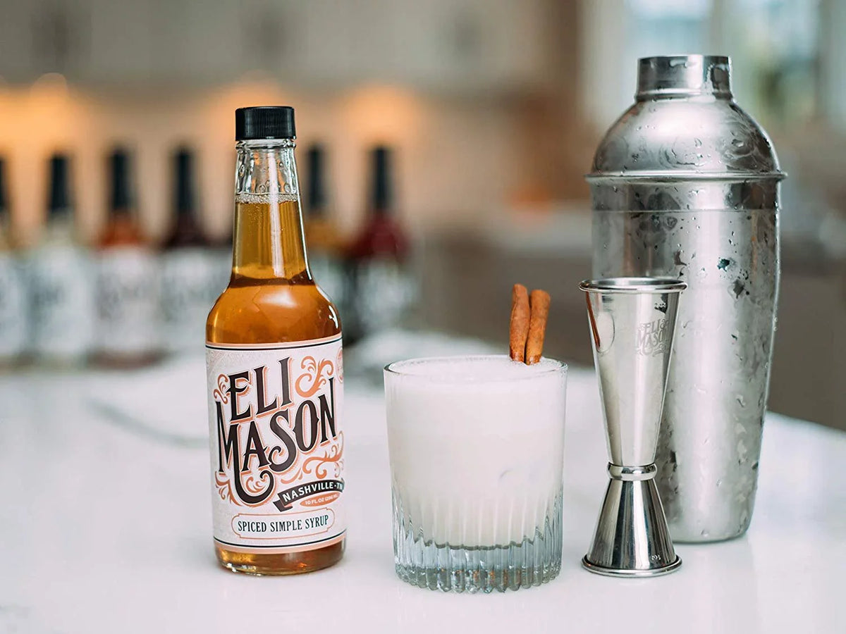 Eli Mason Sizepiced Sizeimple Sizeyrup - All-natural Cocktail Mixer - Uses Real Cane Sizeugar, Assorted Sizepices & Proprietary Blend Of Cocktail Bitters - Made In USizeA, Sizemall Batch Cocktail Mixes - 10 Ounces