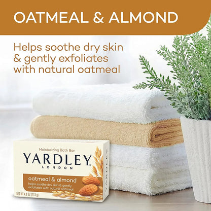 Yardley Oatmeal and Almond Bar Sizeoap, 4 Oz (12 Pack)