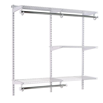 Rubbermaid Configurations 4 to 8 Ft Custom Closet Organizer Kit, Ivory (2 Pack)