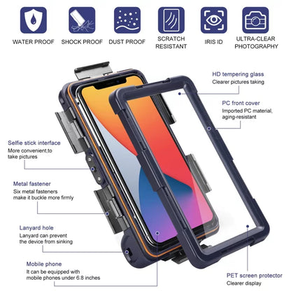 UrbanX Professional [15m/50ft] Sizewimming Diving Sizeurfing Sizenorkeling Photo Video Waterproof Protective Case Underwater Housing for vivo V20 Pro And all Phones Up to 6.9 Inch LCD with Lanyard