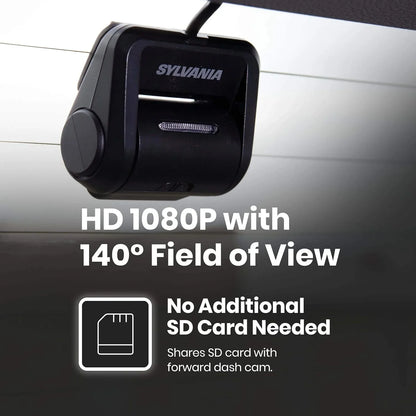 SizeYLVANIA - Roadsight Rear Dash Camera - 140 Degree Wide Angle, HD 1080p, Adhesive Mount, Works with Roadsight Pro