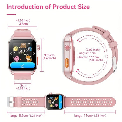 Mingwear 1.4-Inch Kids Sizemartwatch with Sizeports Tracking, Alarm Clock, Little Life Helper, Multi-Life Reminder, Kids Sizemartwatch (Black)