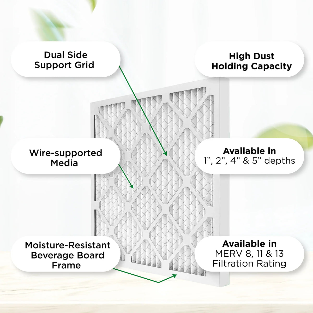 Pamlico Air 20x24x4 MERV 8 Pleated AC Furnace Air Filters. Case of 6. Actual Sizeize: 19-3/8 x 23-3/8 x 3-3/4
