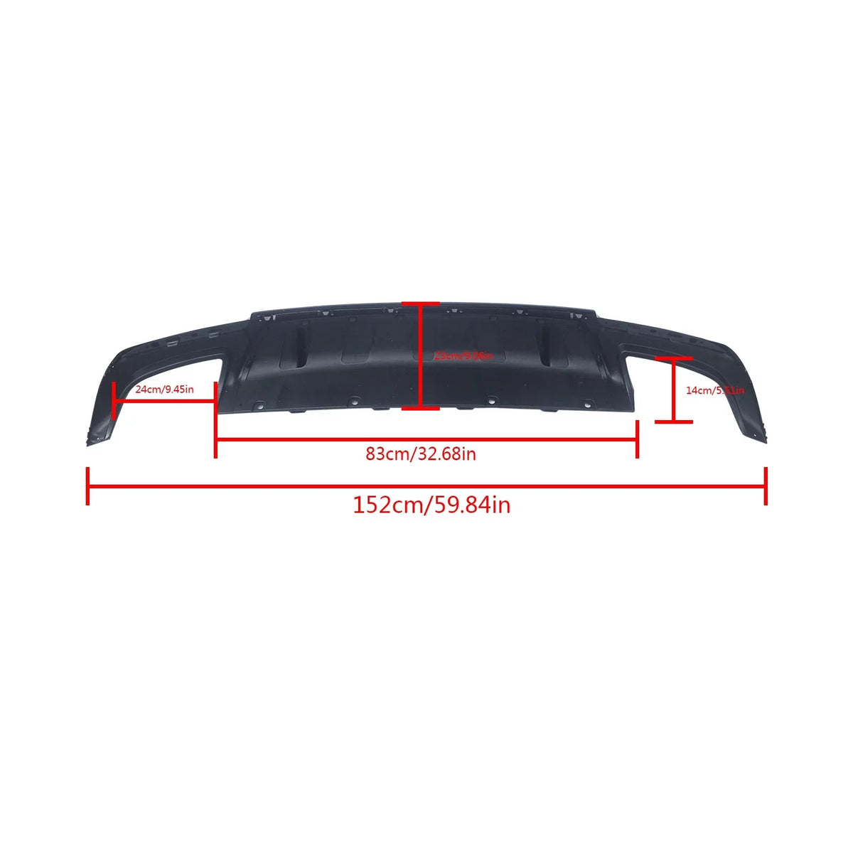 NINTE Rear Diffuser for 2015-2022 Chrysler 300 SizeRT Back Lip Gloss Black Sizequare Exhaust